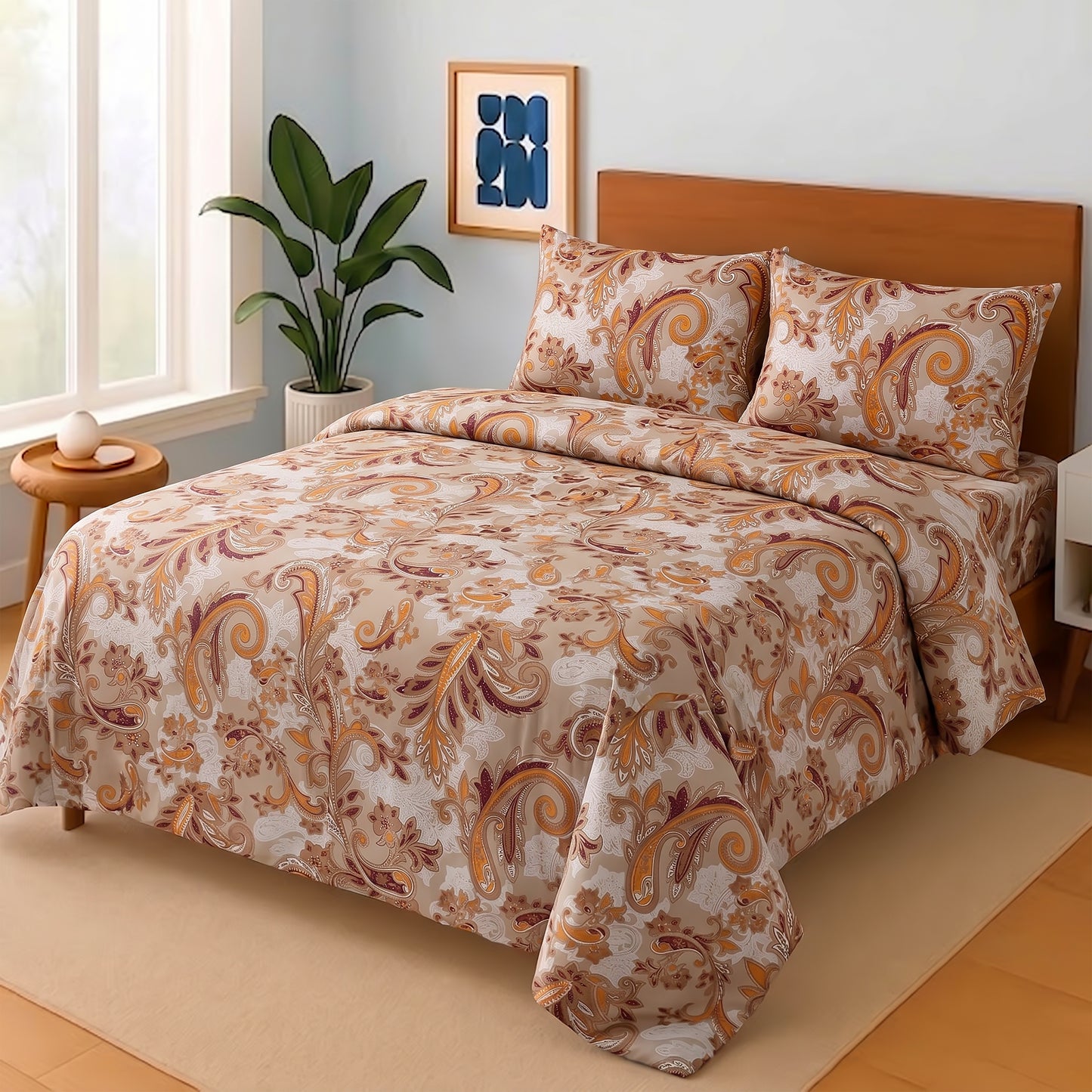 3 Pcs Premium soft cotton Bed sheet C-29