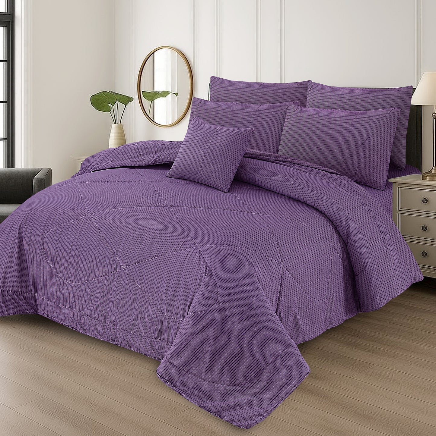 7 Pcs Comforter Set King Size Design KCC 54