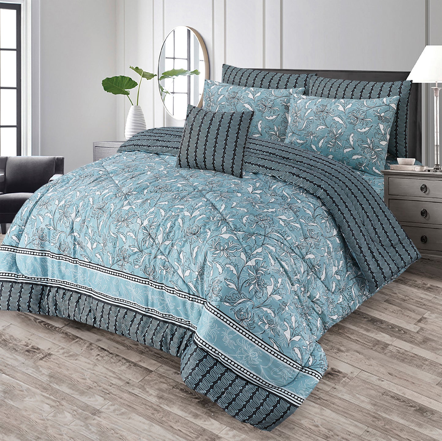 7 Pcs Comforter Set King Size Design KCC 23