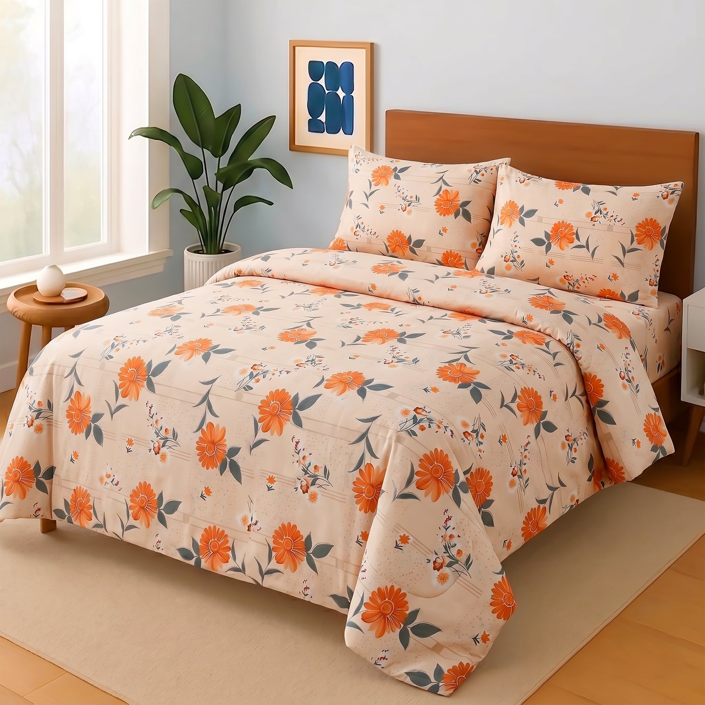 3 Pcs Premium soft cotton Bed sheet C-14