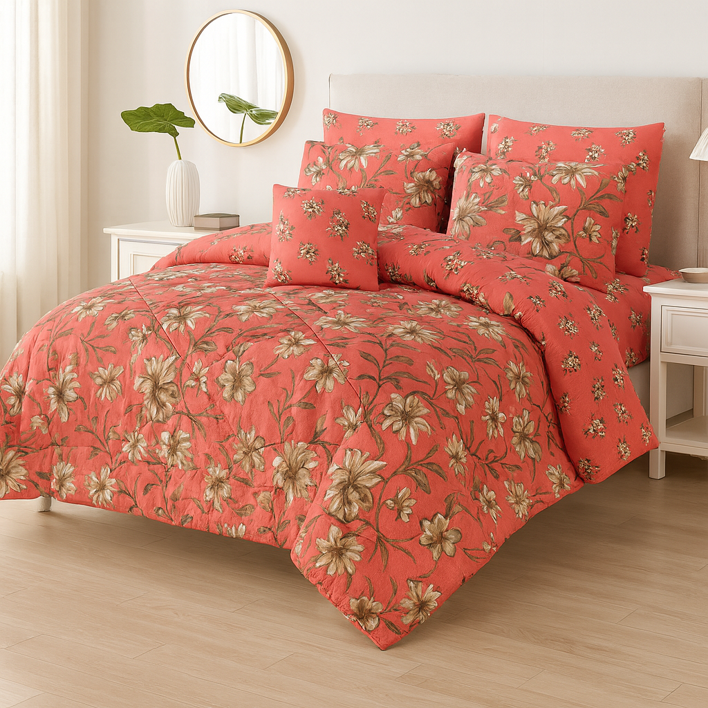 7 Pcs Comforter Set King Size Design KCC 13