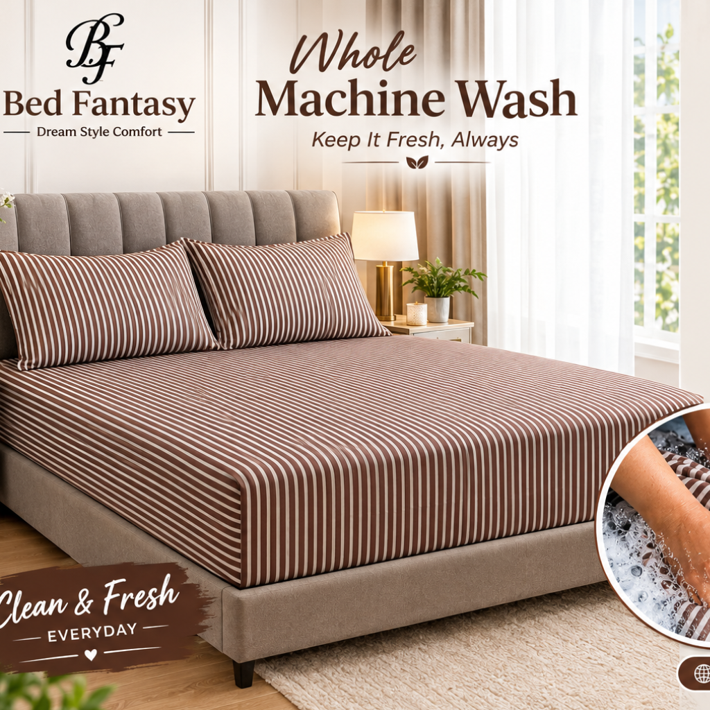 Waterproof Mattress Protector Covers – white-brwon lining