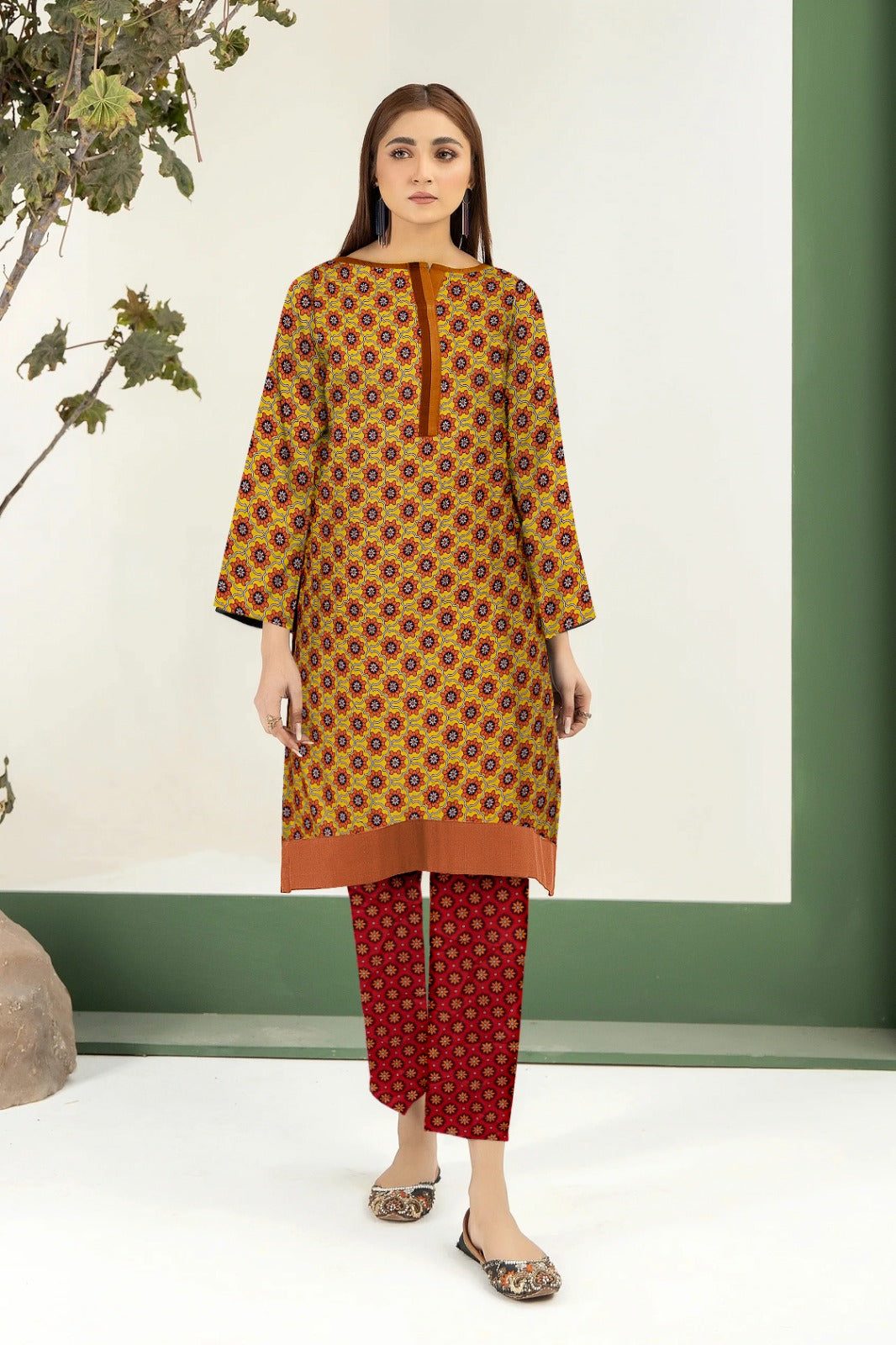 2 Piece – Cotton Digital Print Suit ( Design LS11)