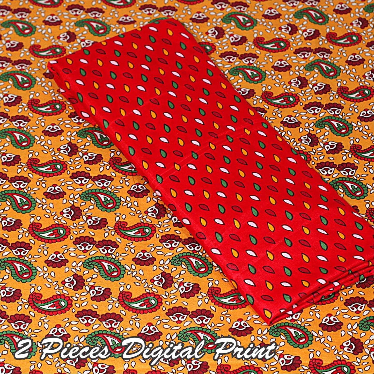 2 Piece – Cotton Digital Print Suit ( Design LS42)