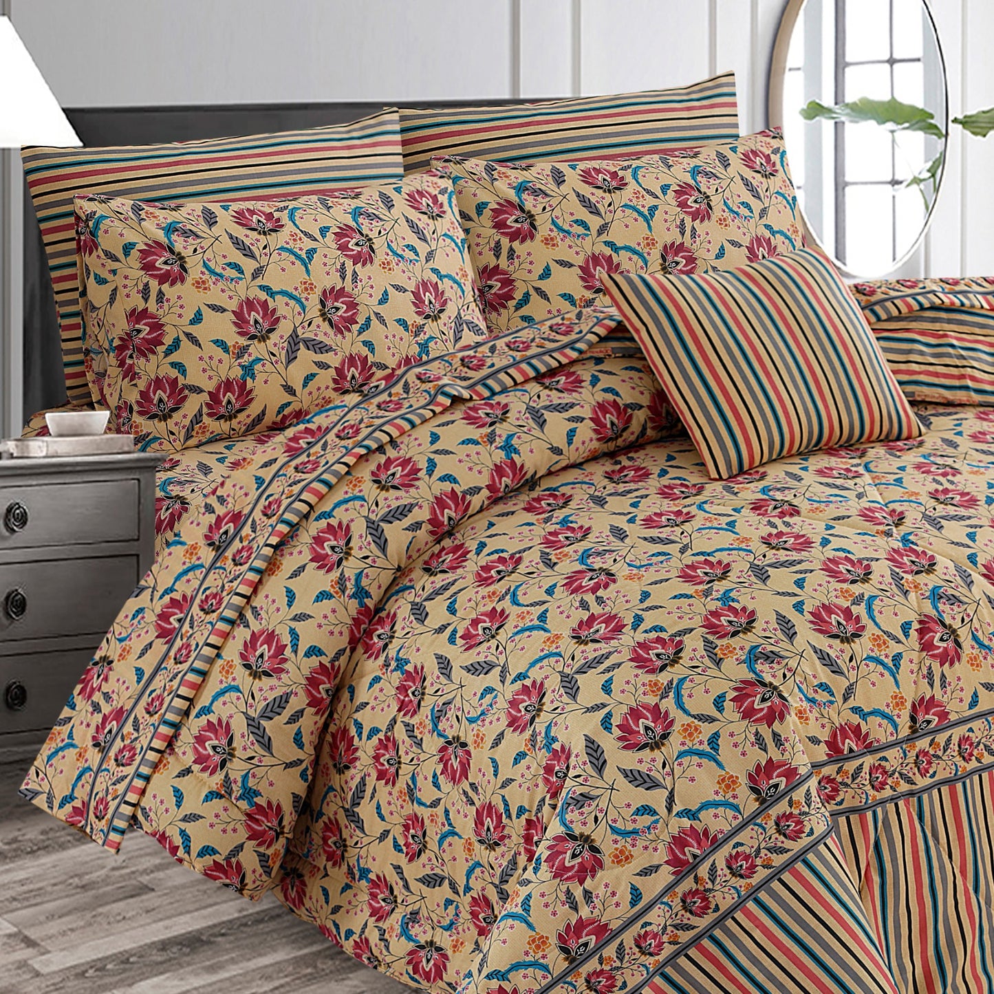 7 Pcs Comforter Set King Size Design KCC 29