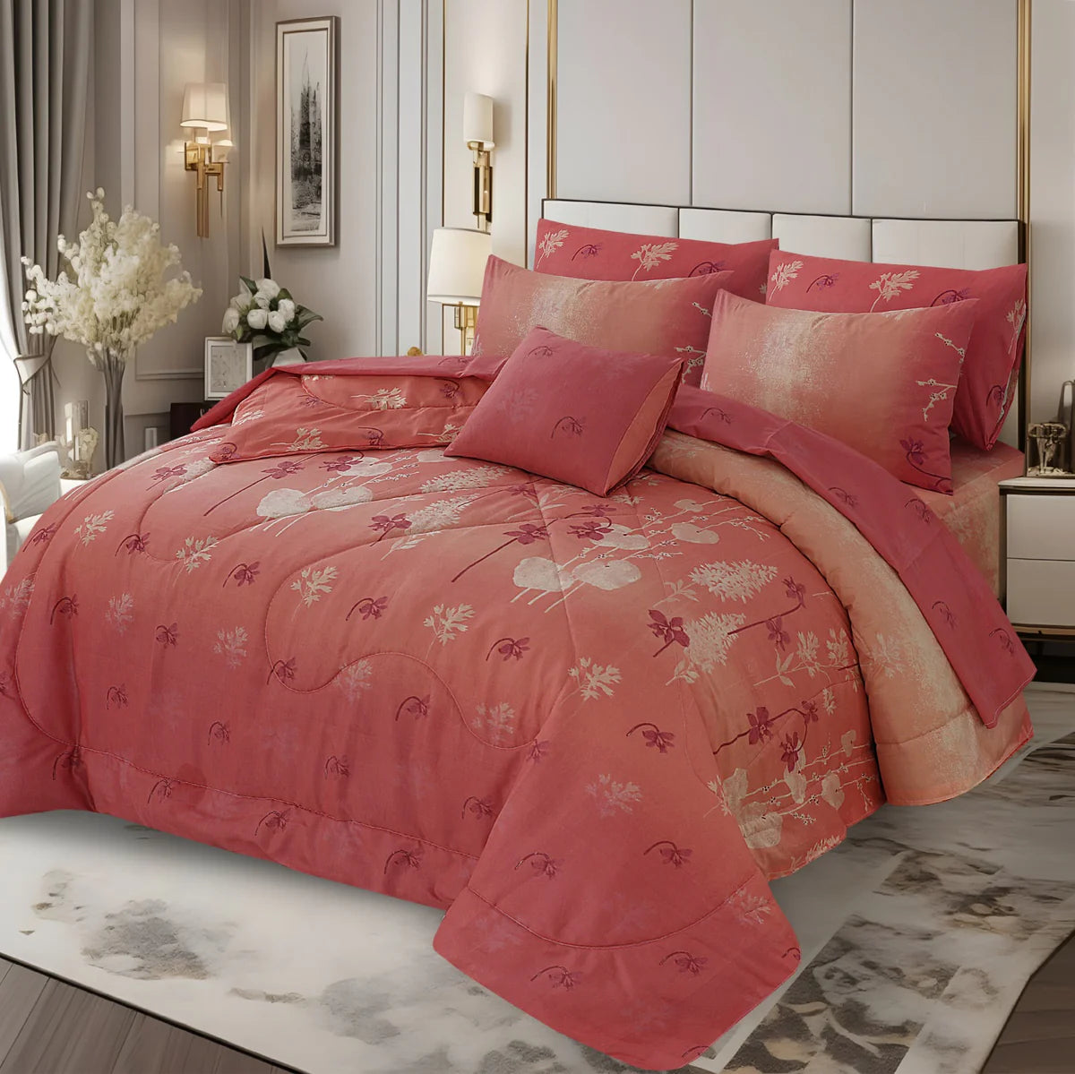 7 Pcs Comforter Set King Size Design KCC 53
