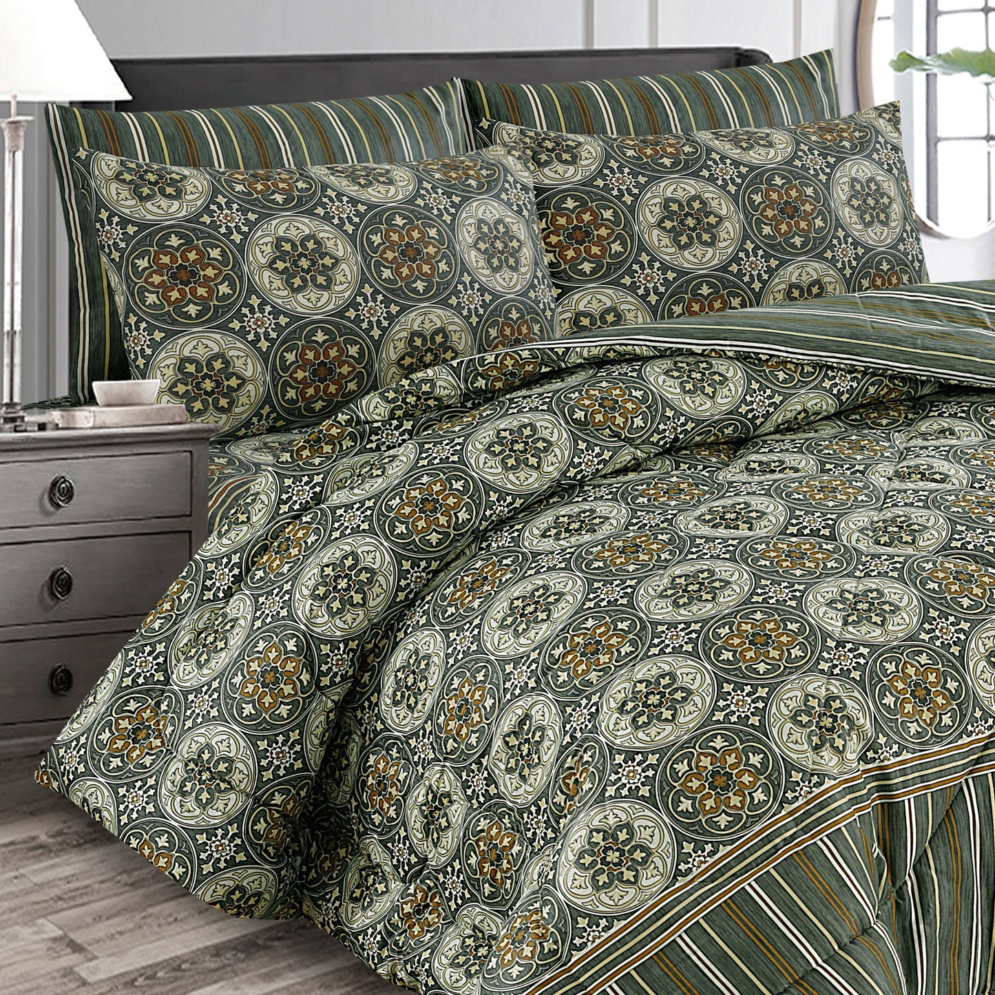 7 Pcs Comforter Set King Size Design KCC 3