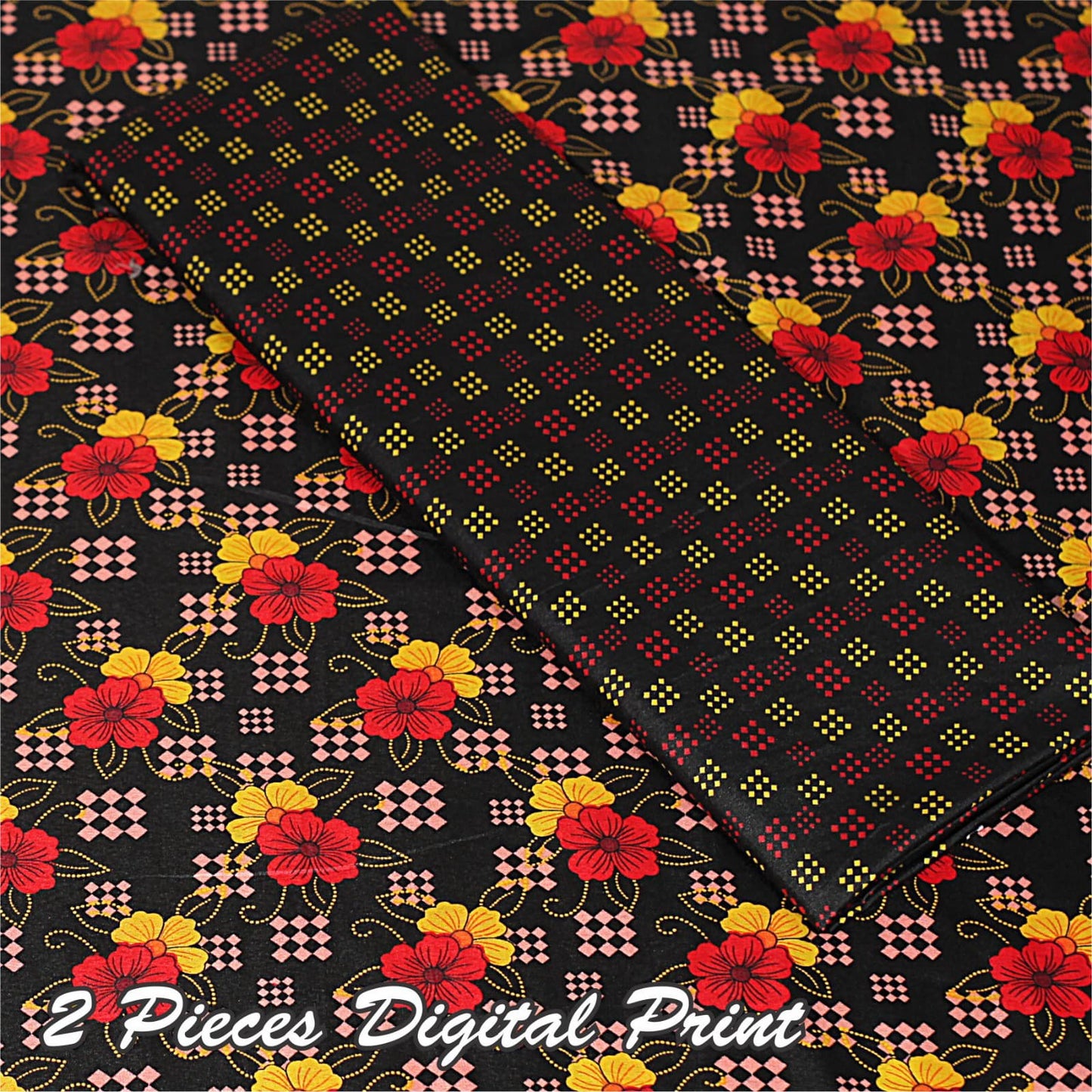 2 Piece – Cotton Digital Print Suit ( Design LS32 )