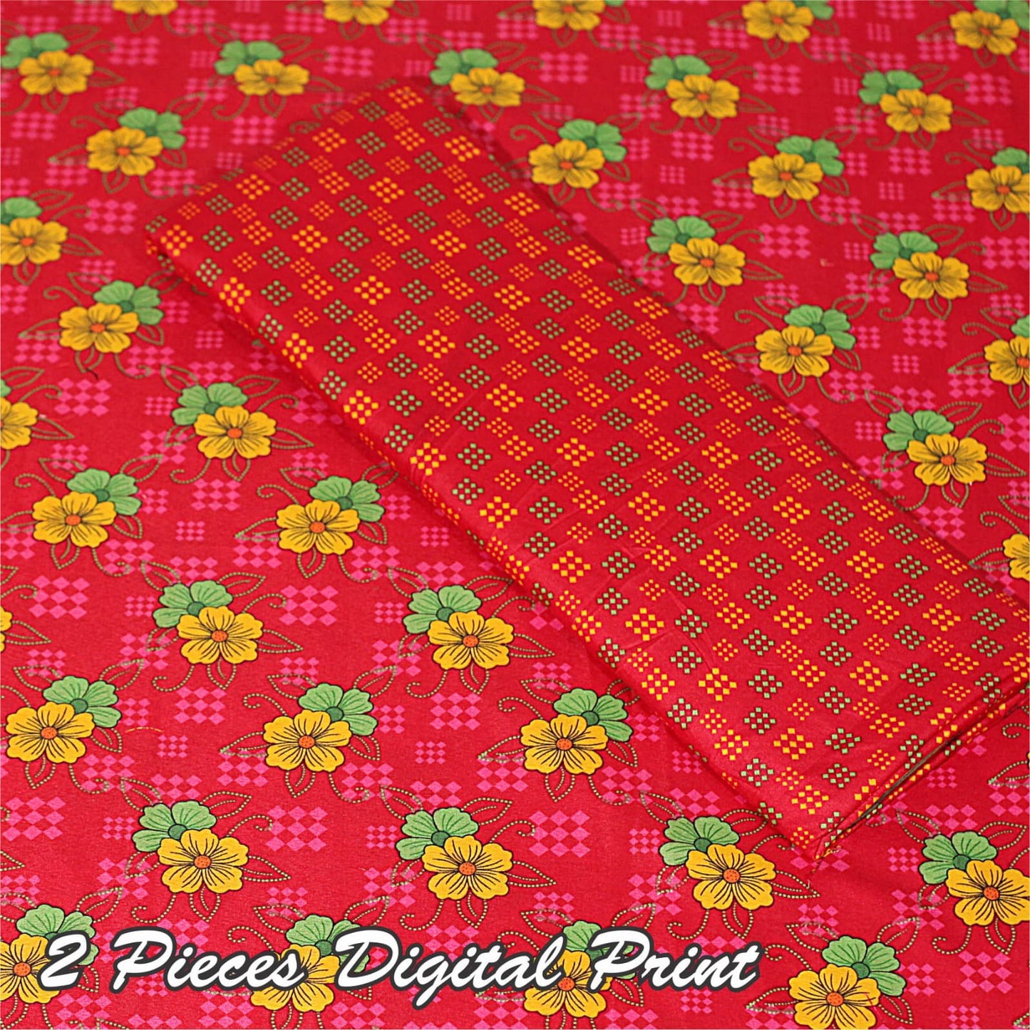 2 Piece – Cotton Digital Print Suit ( Design LS52)