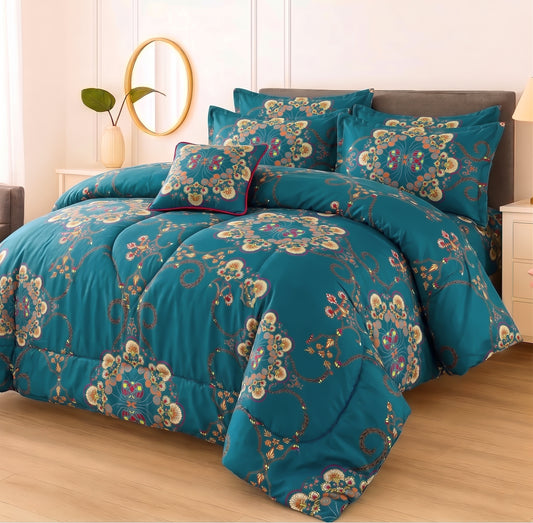 7 Pcs Comforter Set King Size Design KCC 22