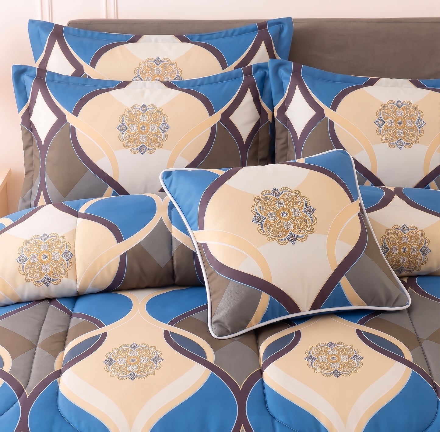7 Pcs Comforter Set King Size Design KCC 96