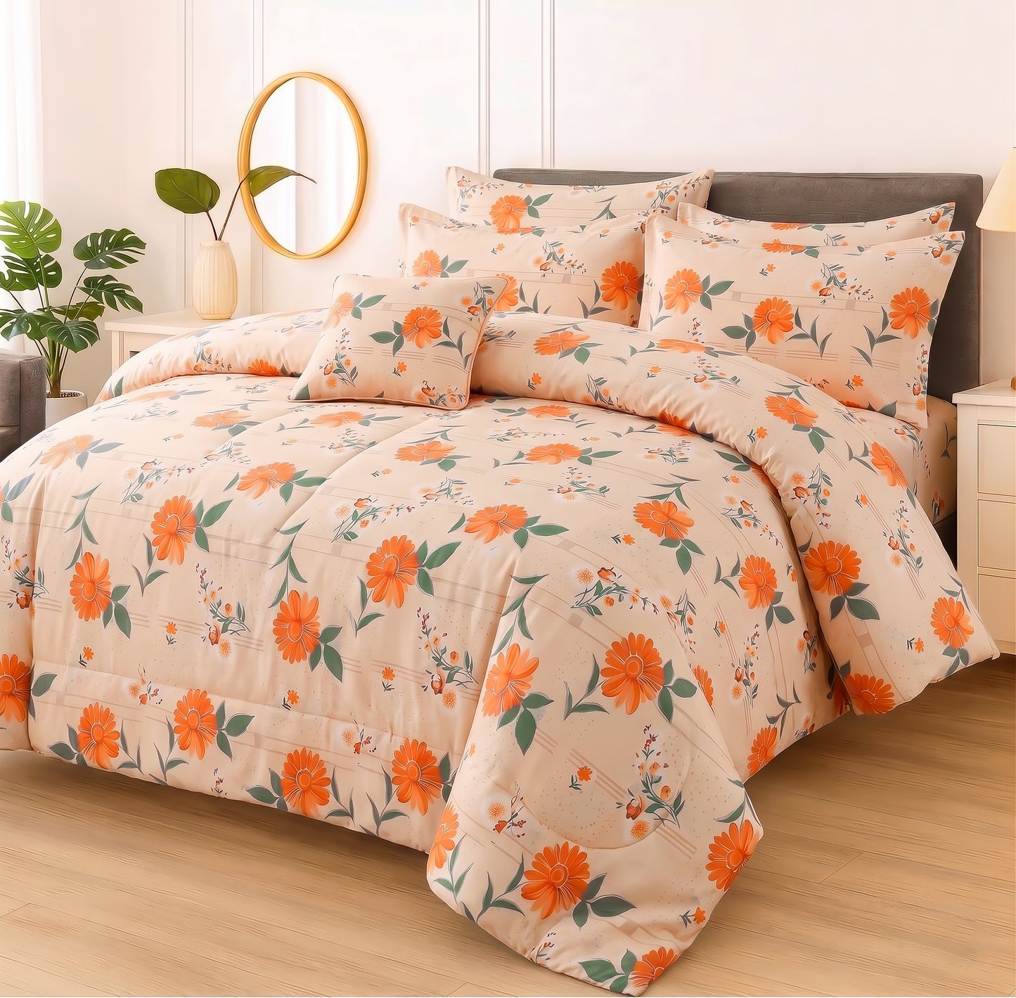 7 Pcs Comforter Set King Size Design KCC 72