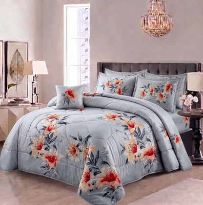 7 Pcs Comforter Set King Size Design KCC 36