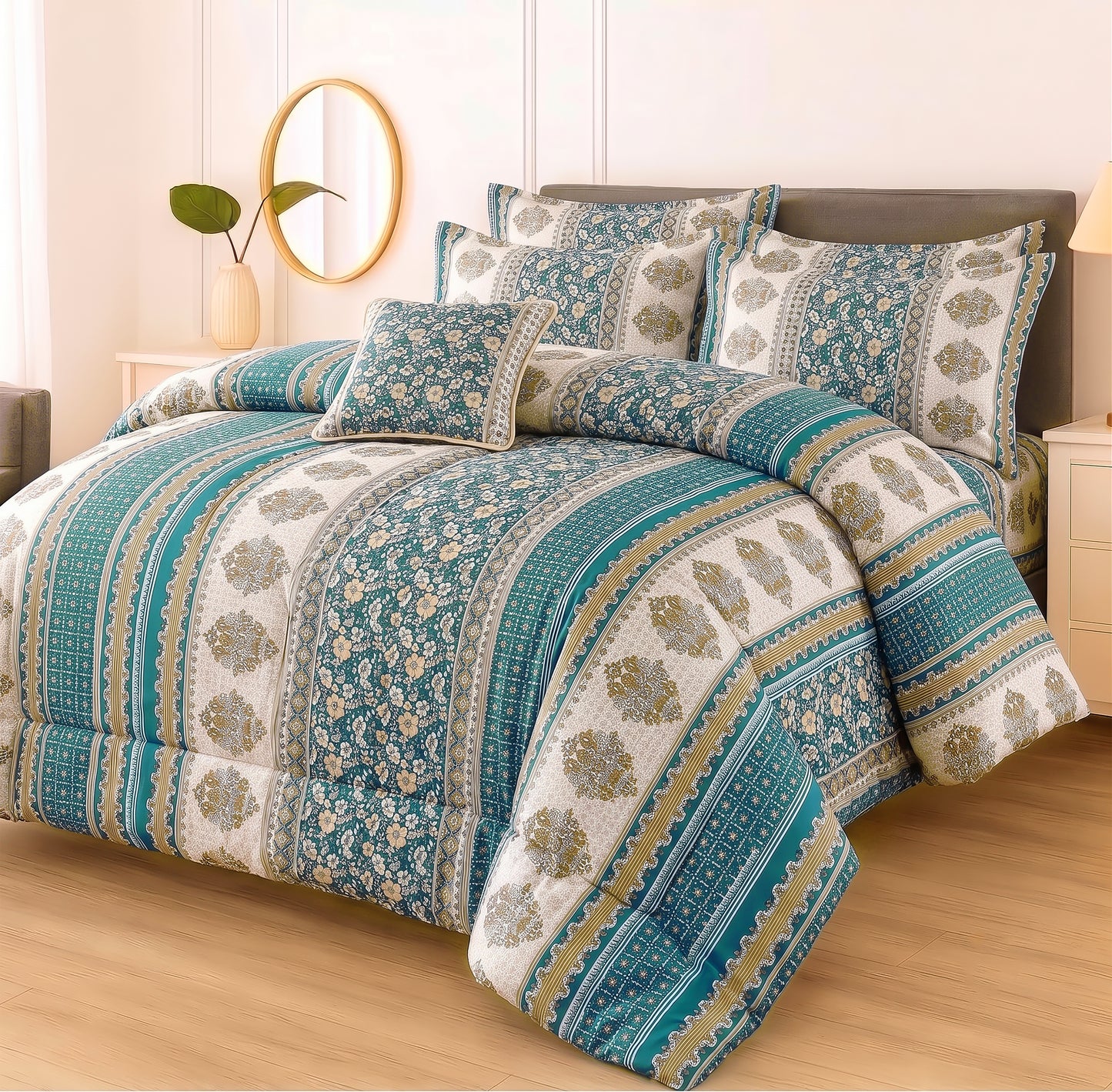 7 Pcs Comforter Set King Size Design KCC 93