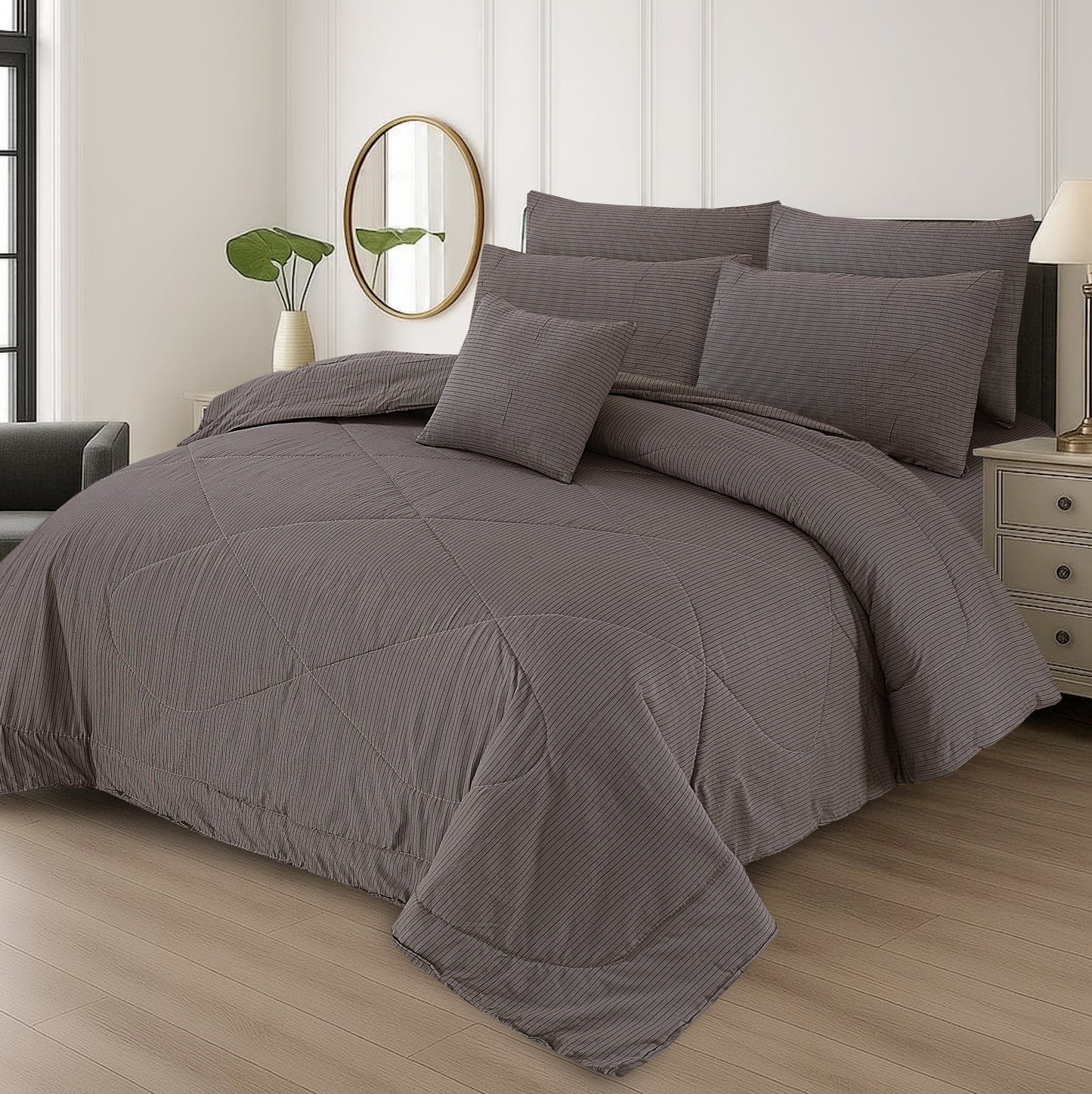 7 Pcs Comforter Set King Size Design KCC 51