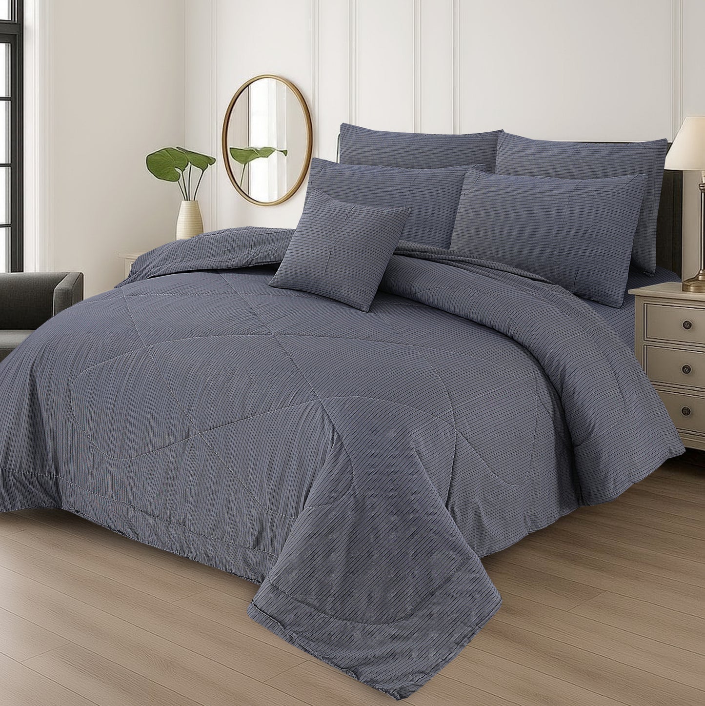 7 Pcs Comforter Set King Size Design KCC 37