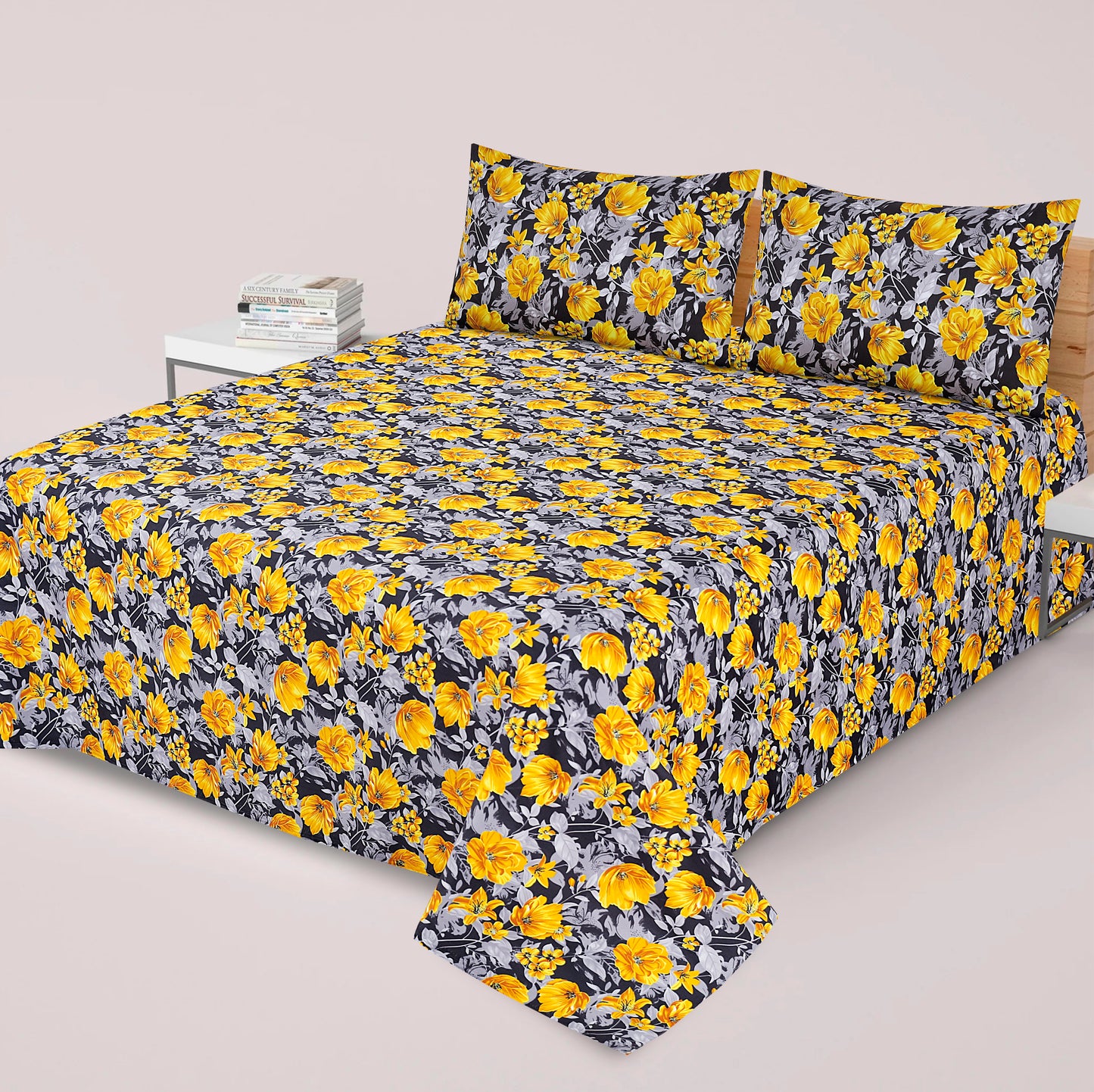 3 Pcs Premium soft cotton Bed sheet C-28