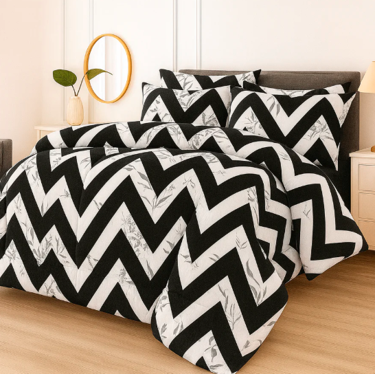 7 Pcs Comforter Set King Size Design KCC 77