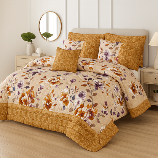 7 Pcs Comforter Set King Size Design KCC 20