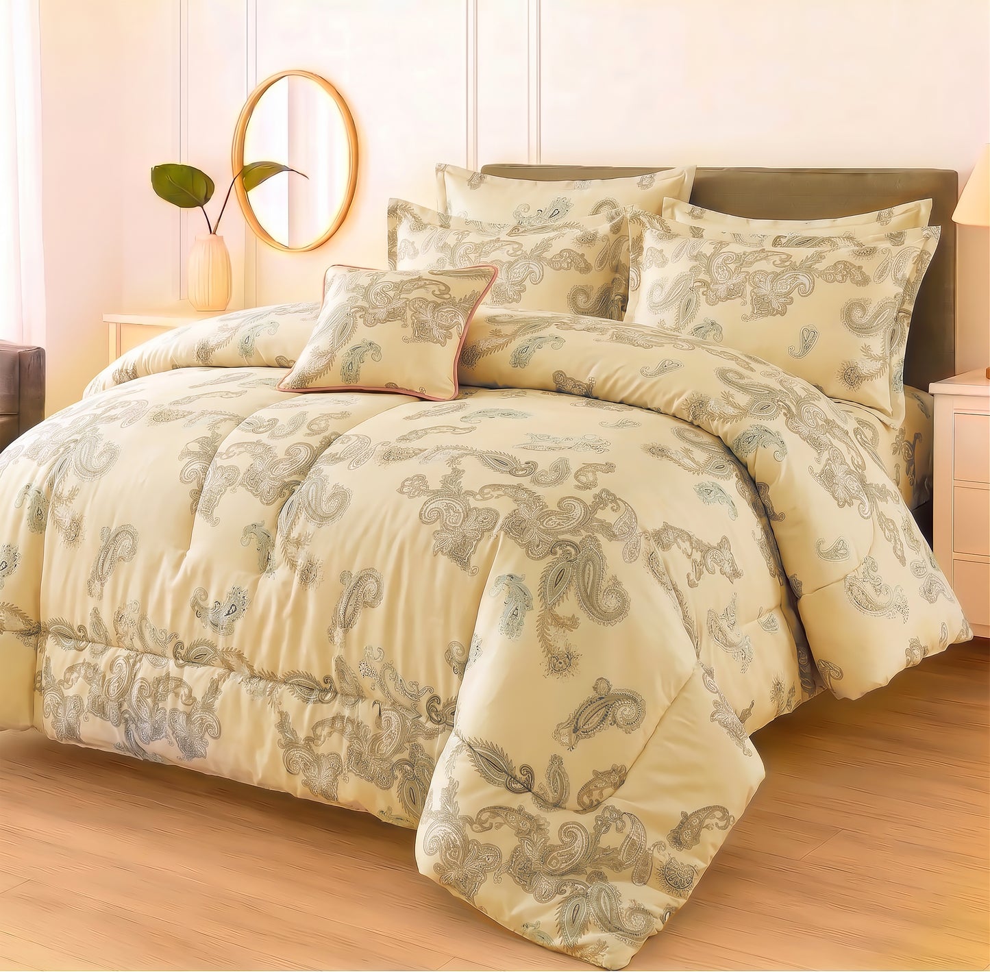 7 Pcs Comforter Set King Size Design KCC 75