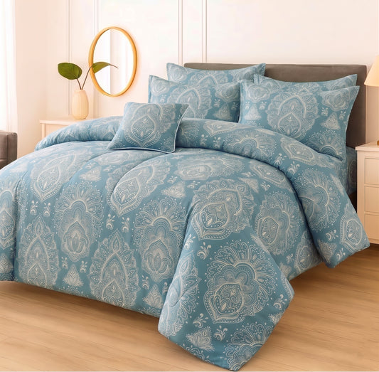7 Pcs Comforter Set King Size Design KCC 51