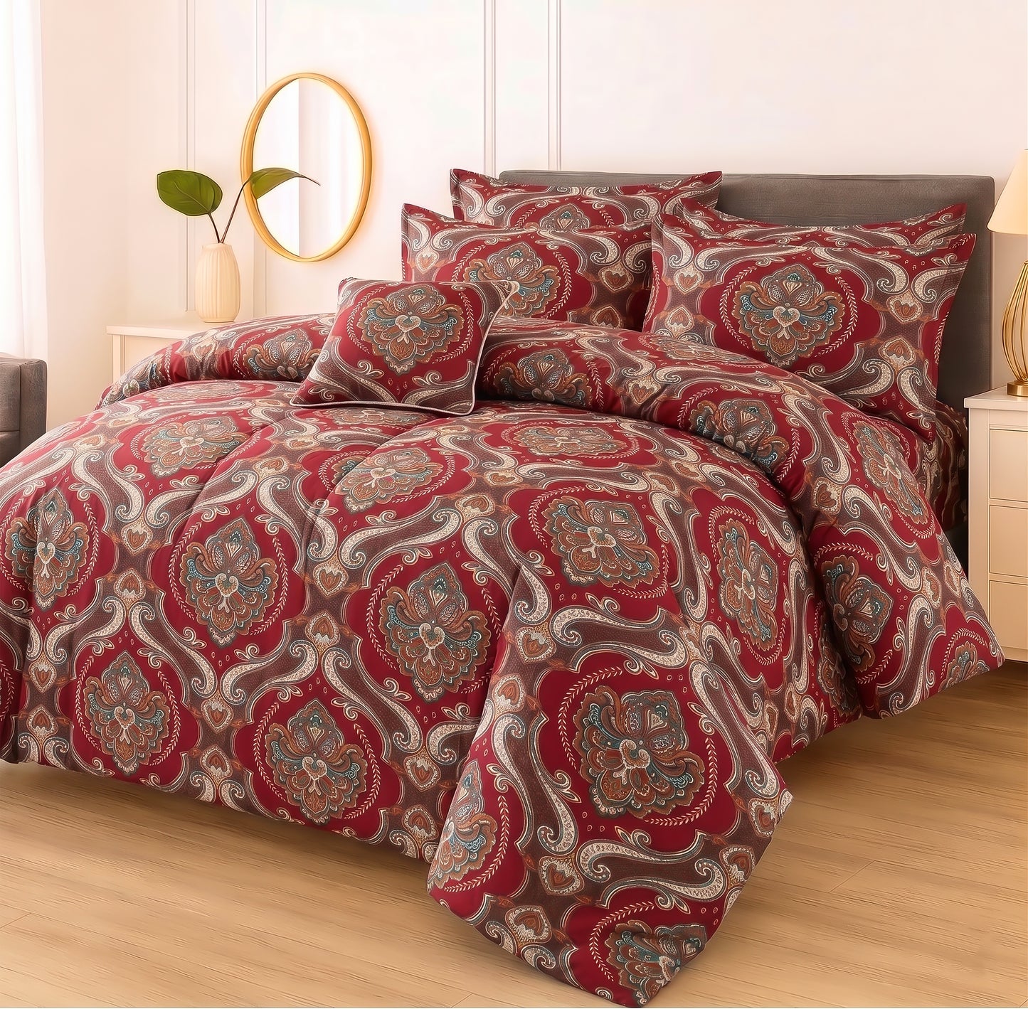 7 Pcs Comforter Set King Size Design KCC 3