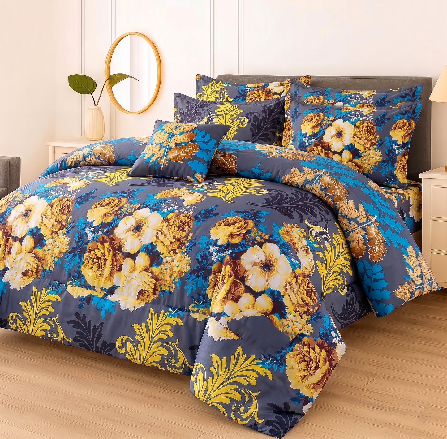 7 Pcs Comforter Set King Size Design KCC 85
