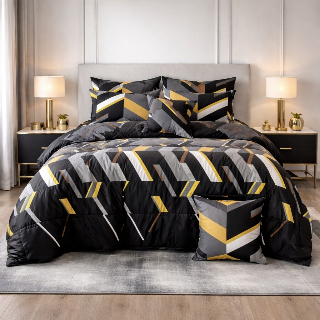 7 Pcs Comforter Set King Size Design KCC 76