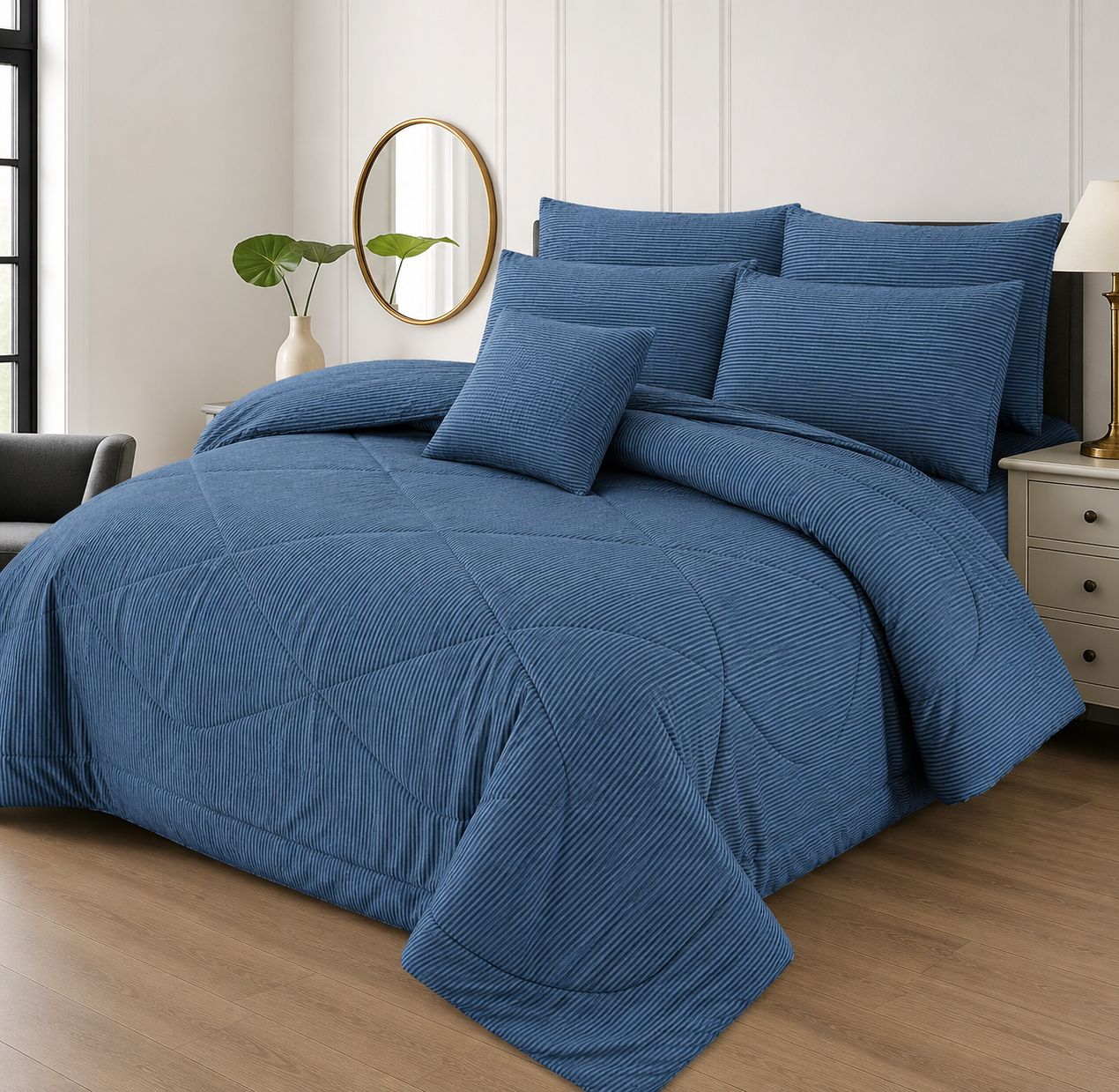 7Pcs Comforter Set King Size Design KCC 40