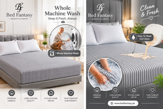 Waterproof Mattress Protector Covers – white-gray lining