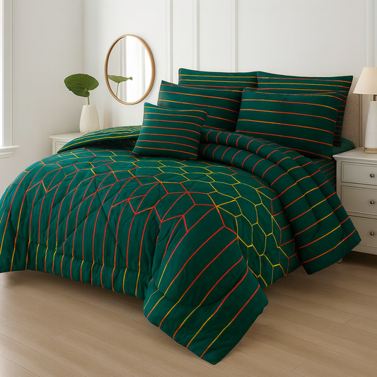 7 Pcs Comforter Set King Size Design KCC 50