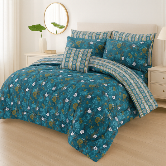 7 Pcs Comforter Set King Size Design KCC 17