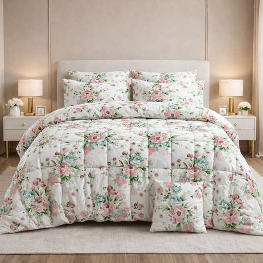 7 Pcs Comforter Set King Size Design KCC 9