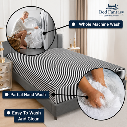 Waterproof Mattress Protector Covers – white-black lining