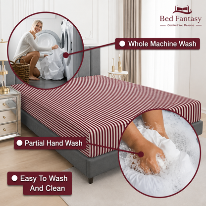 Waterproof Mattress Protector Covers – white-mehroon lining