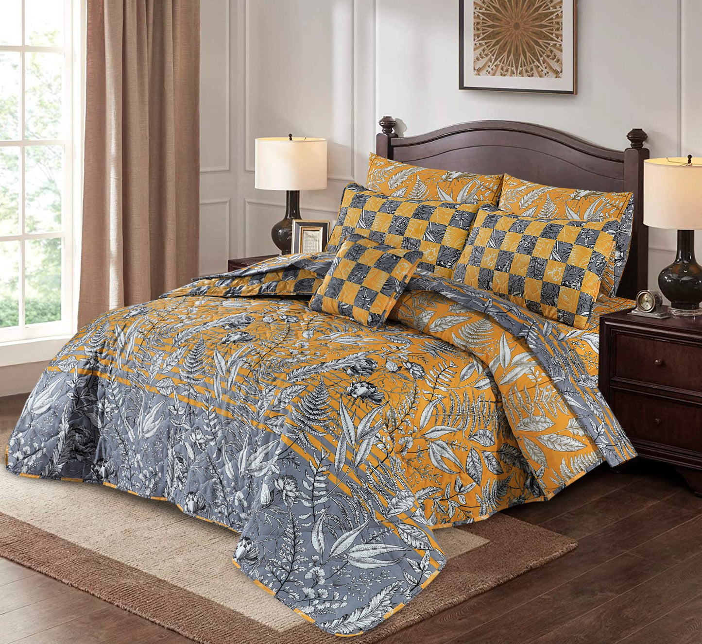 7 Pcs Comforter Set King Size Design KCC 56