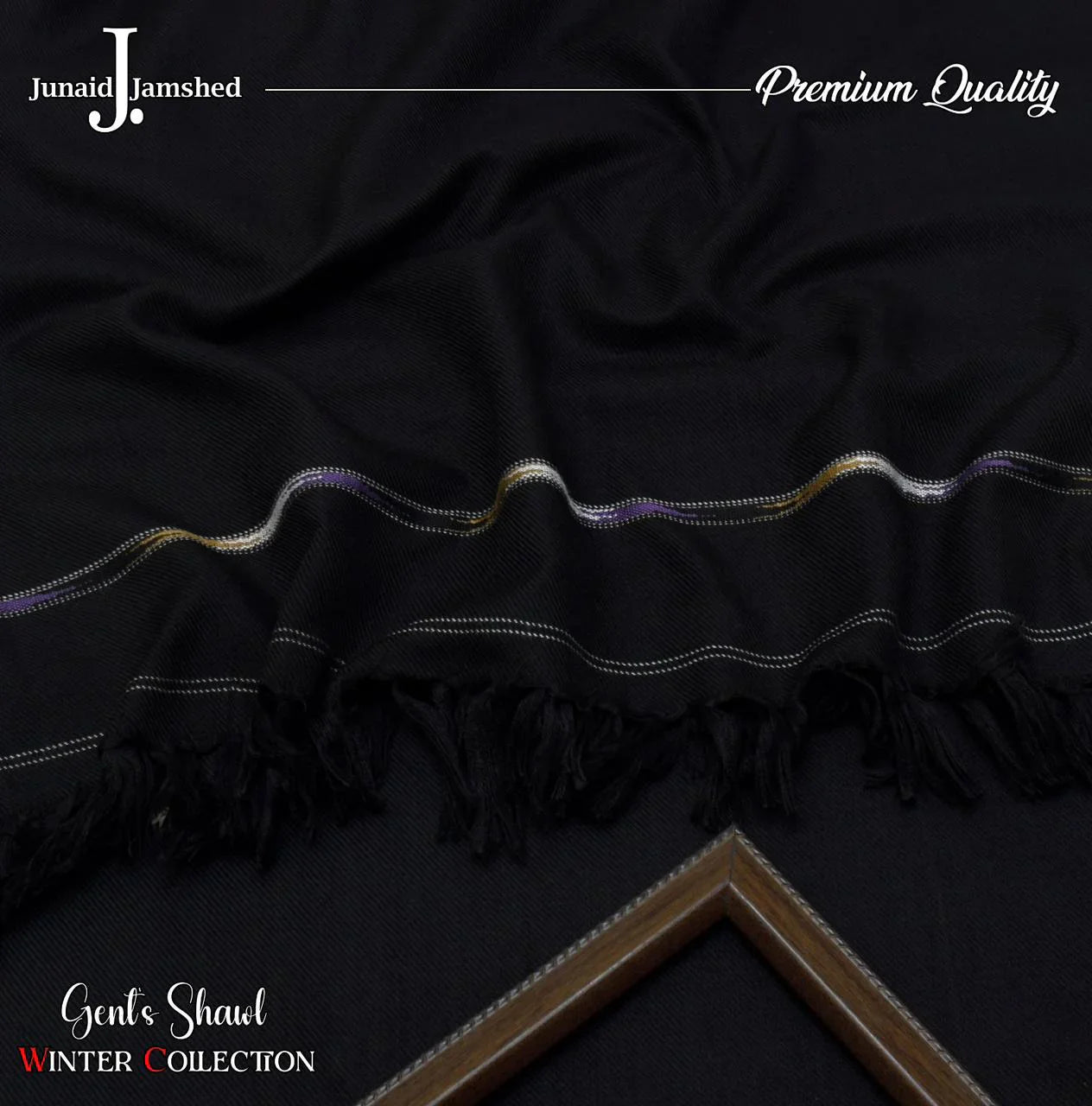 J. Premium Winter Shawl for Men Color: black