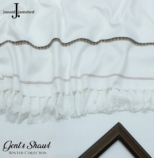 J. Premium Winter Shawl for Men Color: snow-white