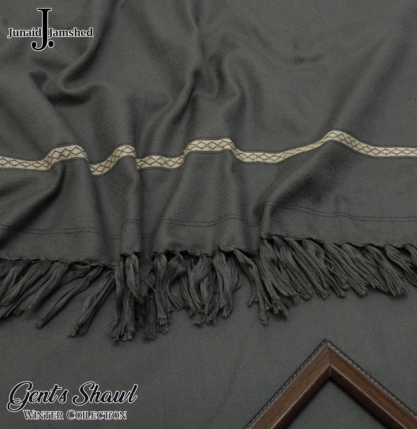 J. Premium Winter Shawl for Men Color: charcoal-grey