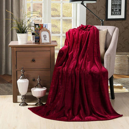 Super Soft 240 GSM Micro Fleece AC Blanket - Spanish Red