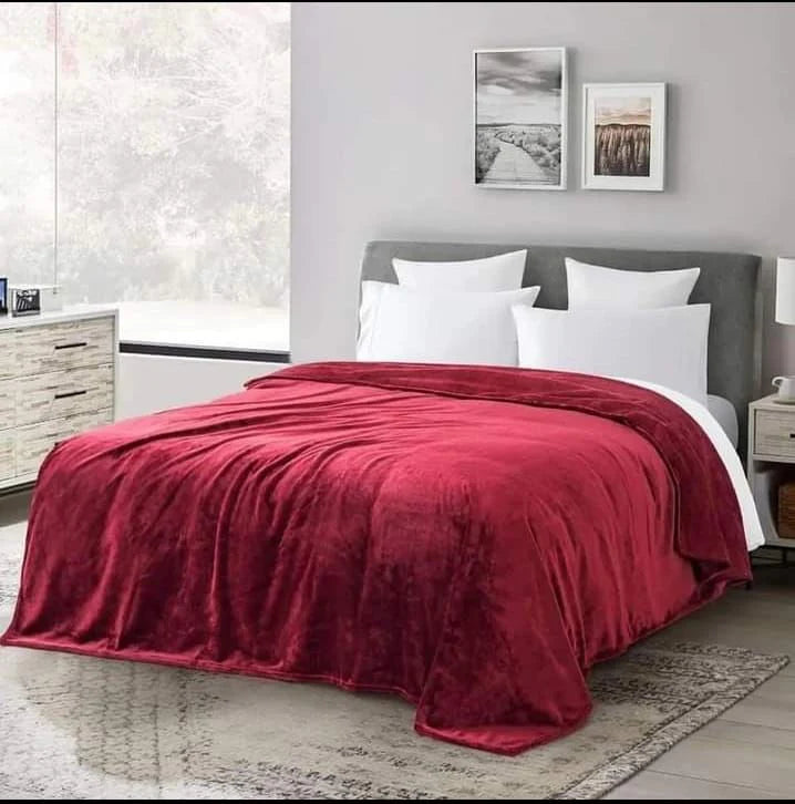 Super Soft 240 GSM Micro Fleece AC Blanket - Spanish Red