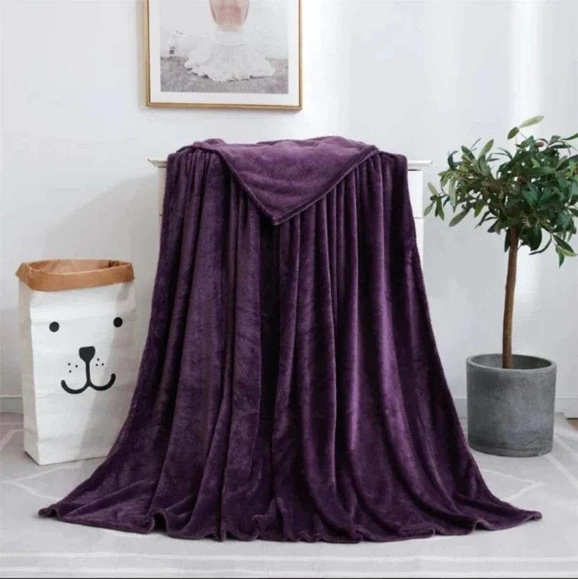 Super Soft 240 GSM Micro Fleece AC Blanket - Purpish Heaven