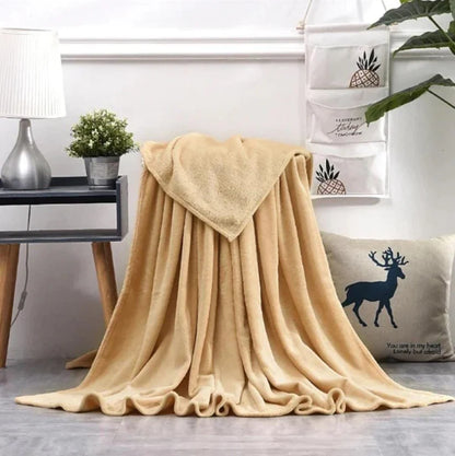 Super Soft 240 GSM Micro Fleece AC Blanket - Musard Brown