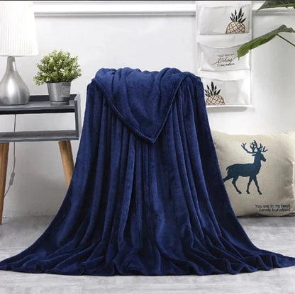 Super Soft 240 GSM Micro Fleece AC Blanket - Bright Navy