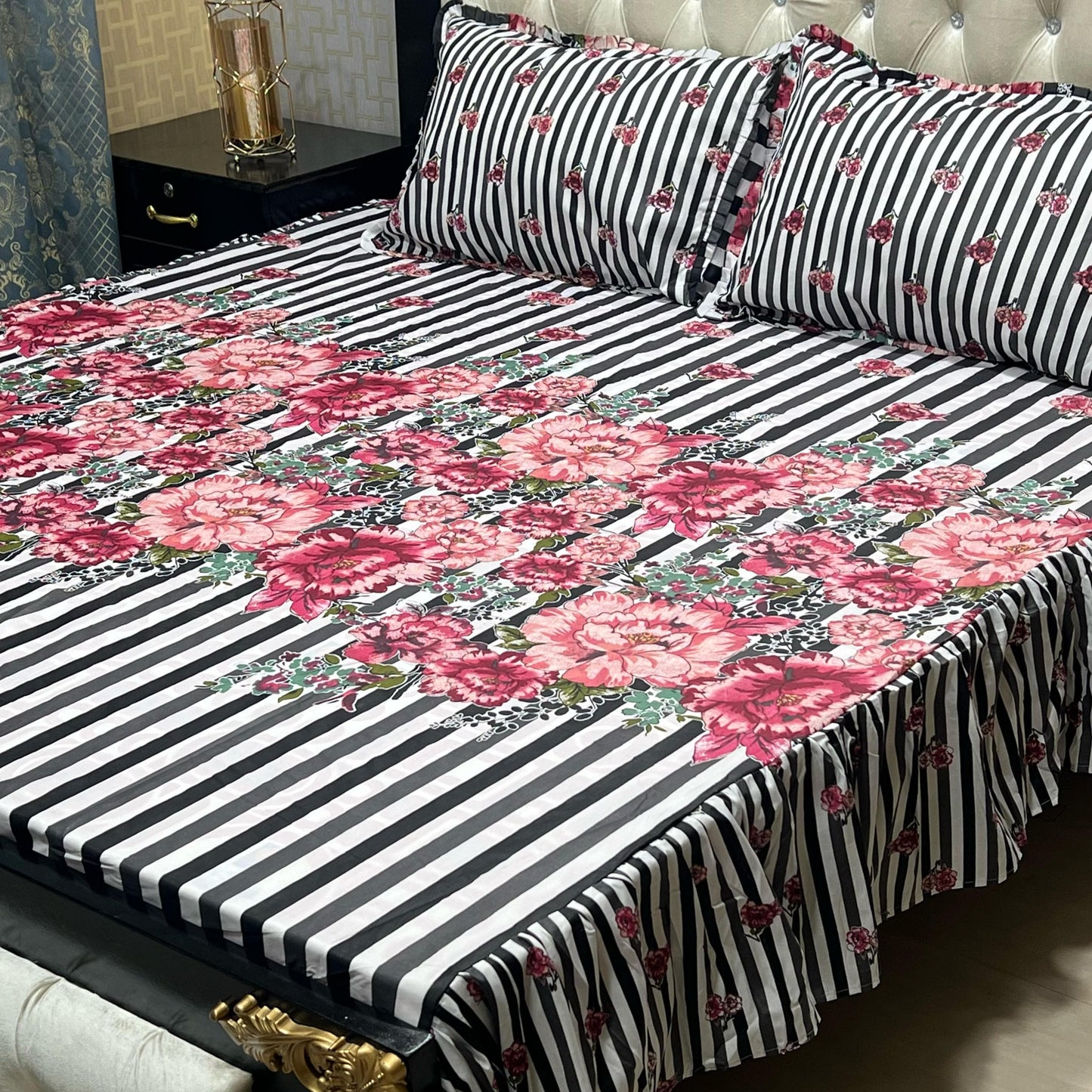 Frill King Size Bed Sheet Set 025