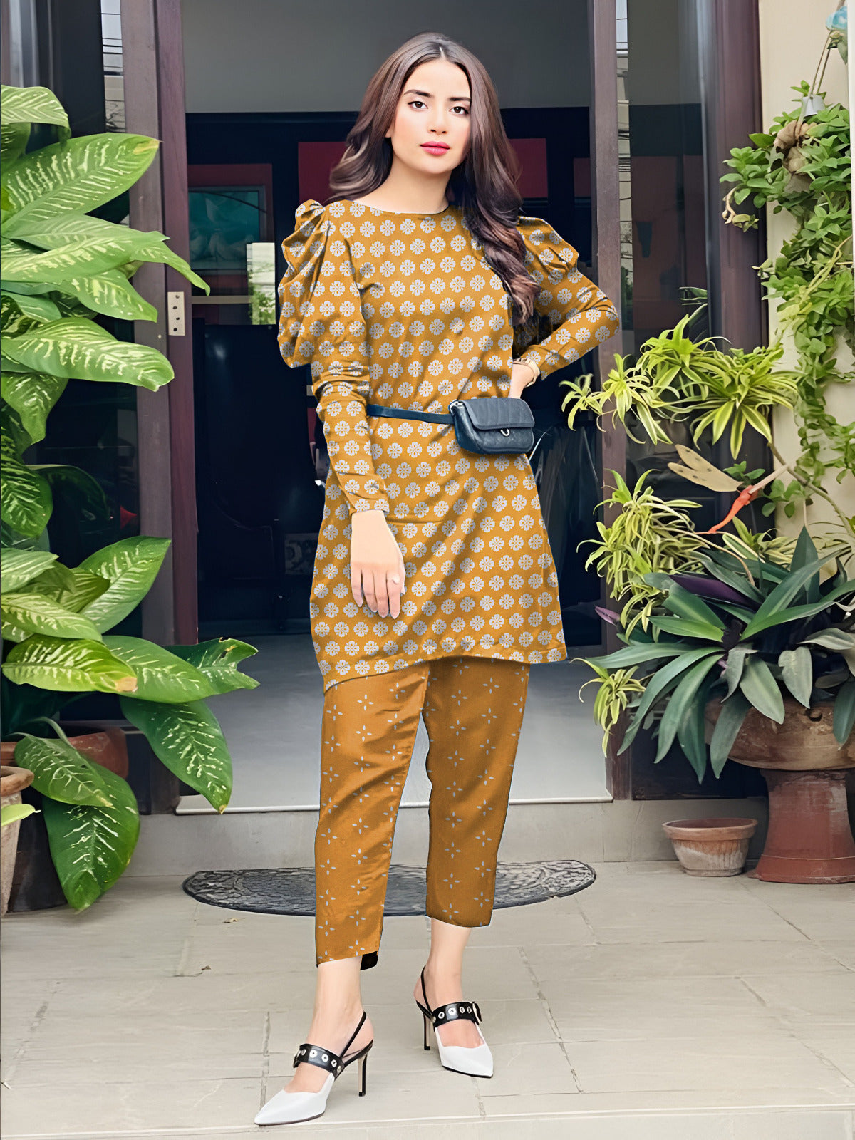 2 Piece – Cotton Digital Print Suit ( Design LS16)