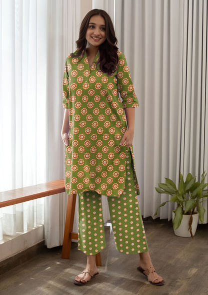 2 Piece – Cotton Digital Print Suit ( Design LS21)