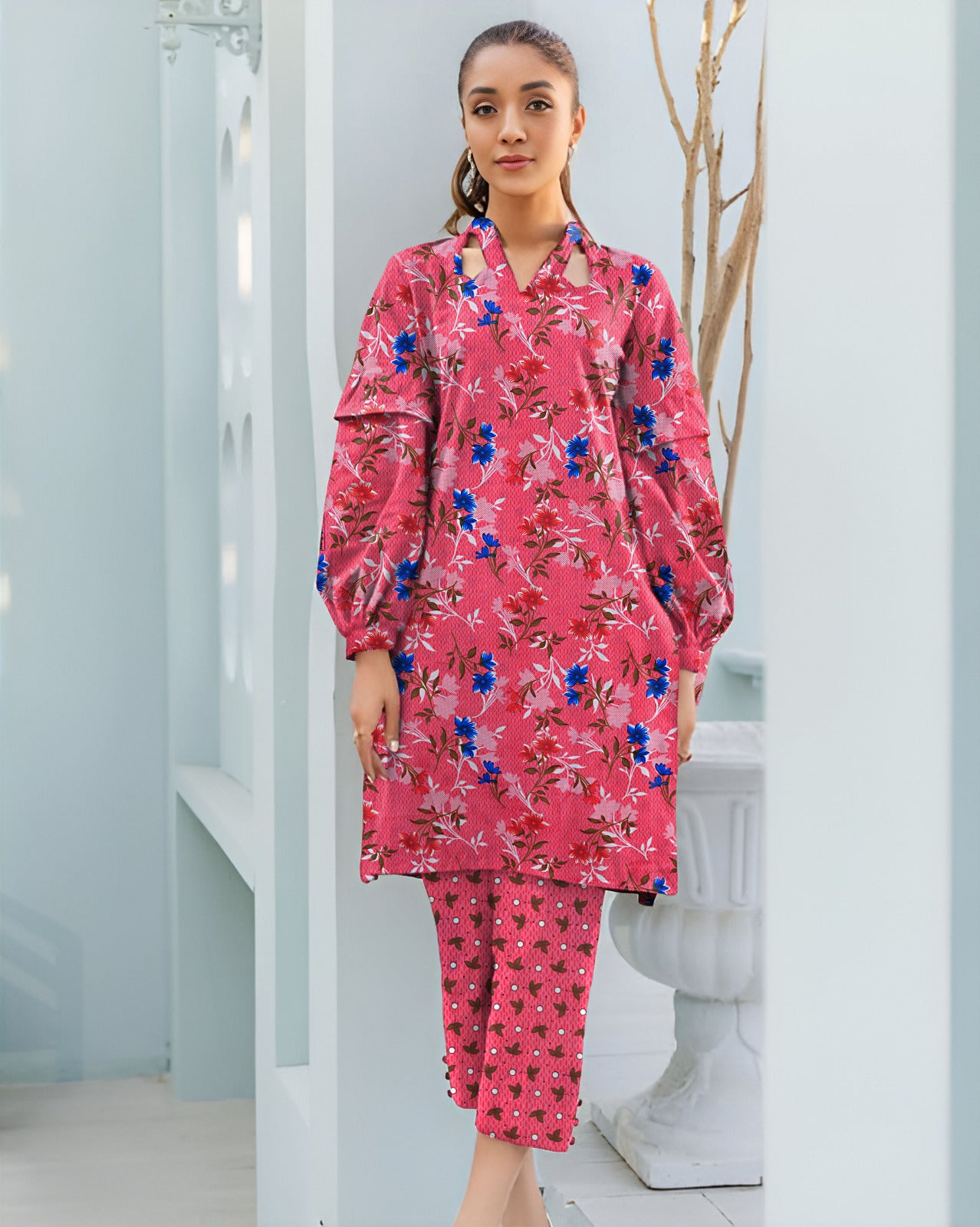 2 Piece – Cotton Digital Print Suit ( Design LS24)