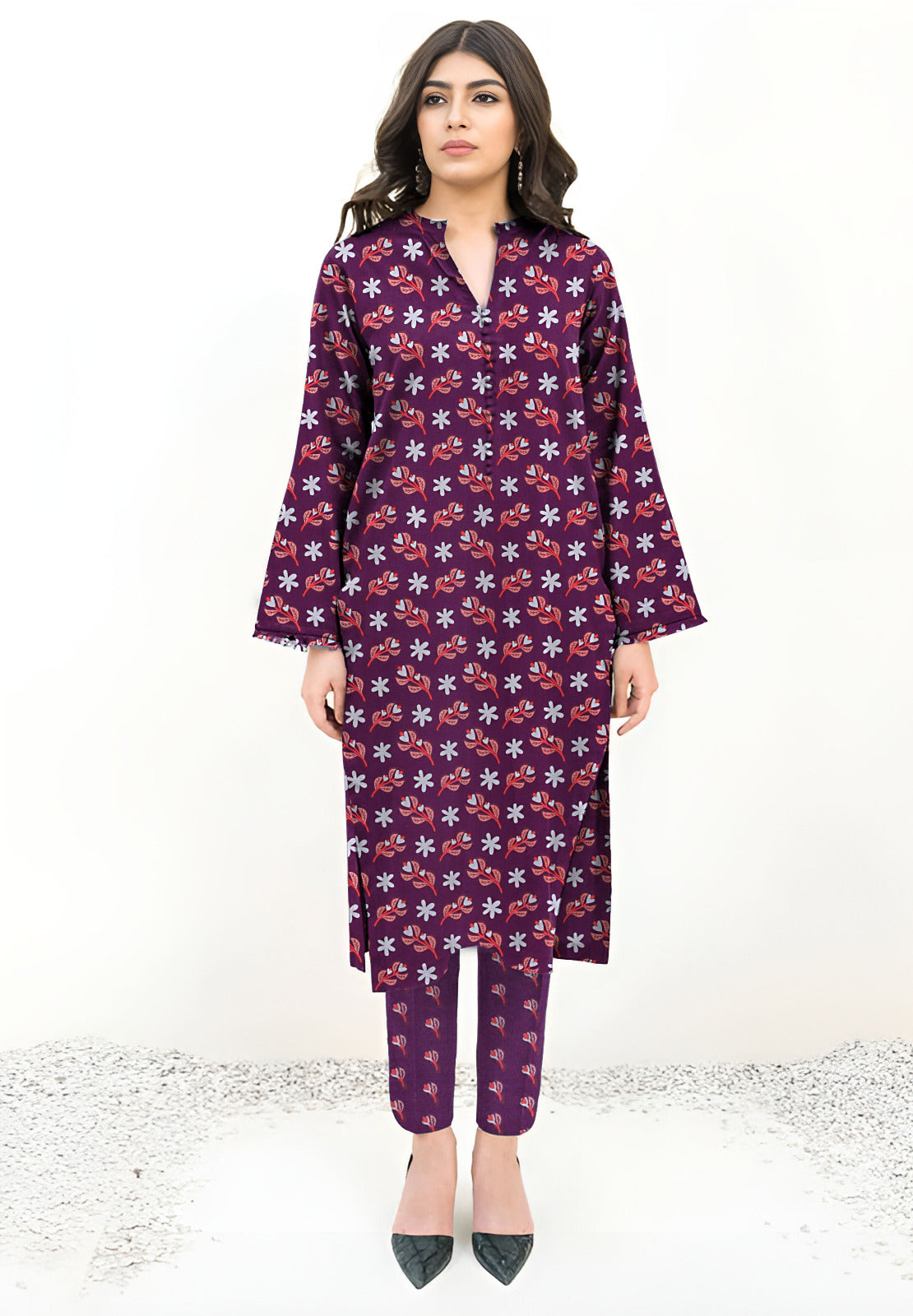 2 Piece – Cotton Digital Print Suit ( Design LS25)