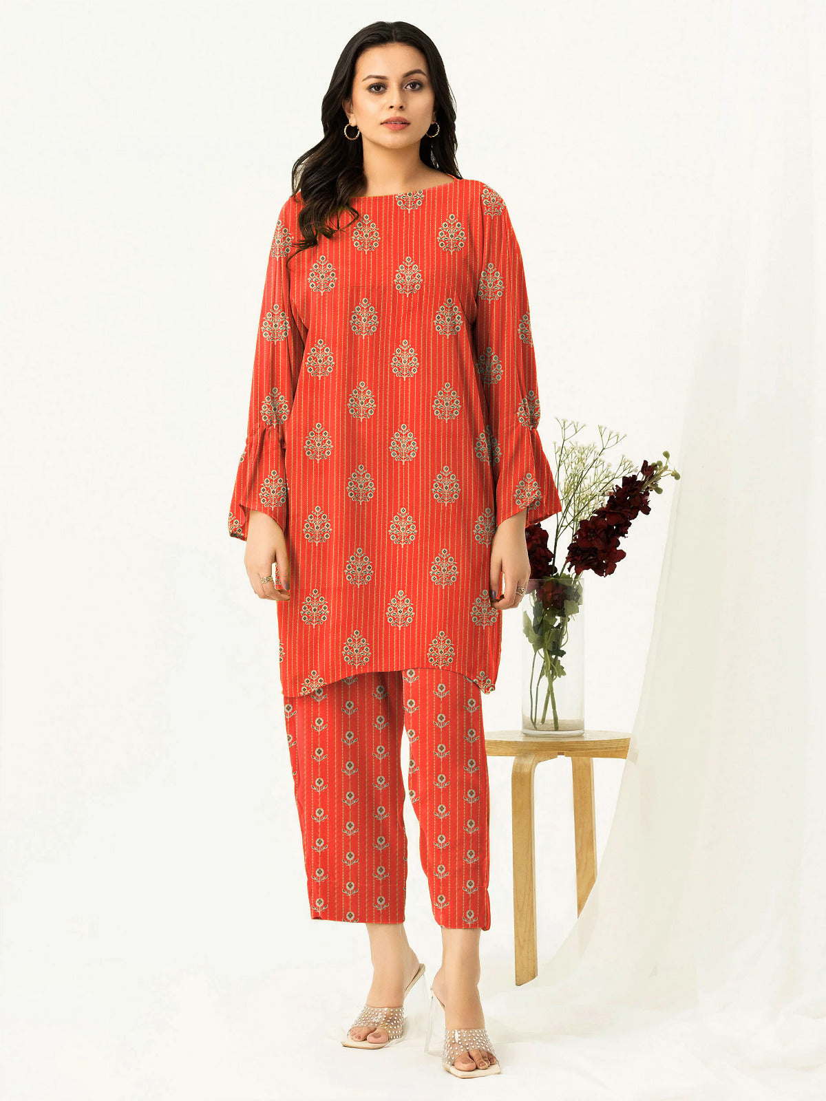 2 Piece – Cotton Digital Print Suit ( Design LS32 )